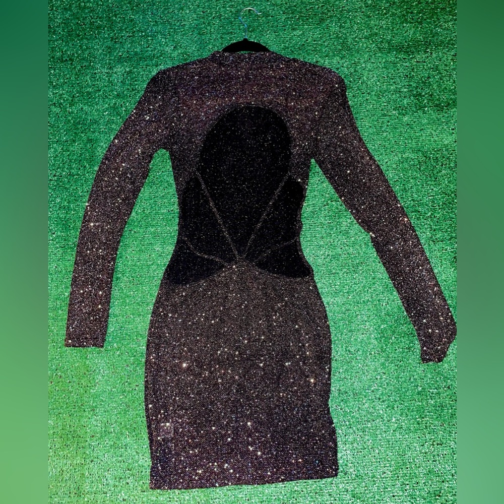 Black glitter bodycon dress